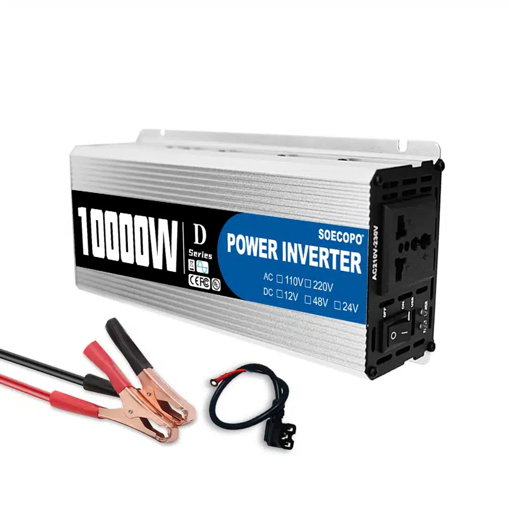 Portable 10000W Inverter 12V/24V/48V DC to 220V AC with Universal Outlet for Solar/RV/Home Backup System with USB Port & CE - 画像 (6)