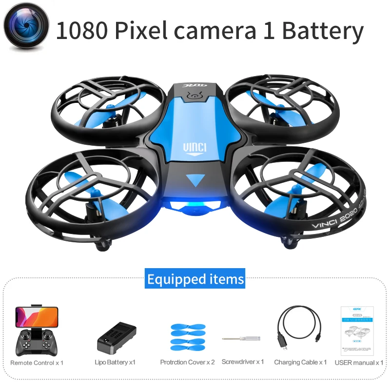 V8 New Mini Drone 4k profession HD 1080P Wide Angle Camera WiFi FPV RC Dron Height Keep Drones Helicopter Kids Toys 4DRC - 画像 (9)