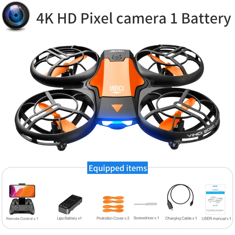 V8 New Mini Drone 4k profession HD 1080P Wide Angle Camera WiFi FPV RC Dron Height Keep Drones Helicopter Kids Toys 4DRC - 画像 (8)