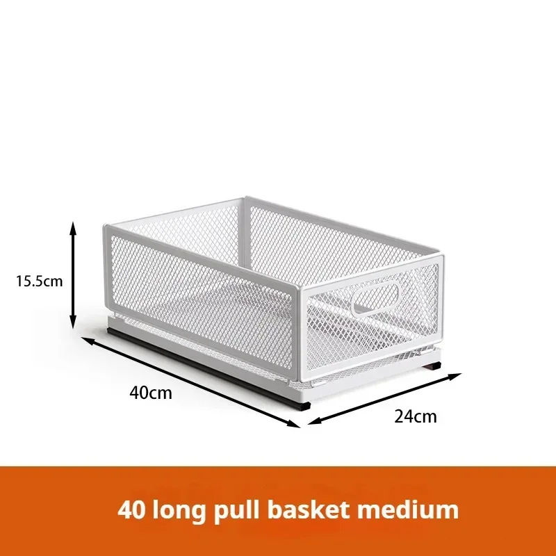 ZEXEF Kitchen Storage Box with Sliding Rail Pull-out Cabinet Storage Rack Spice Pantry Shelves Drawer Kitchen Organizer Basket - 画像 (8)