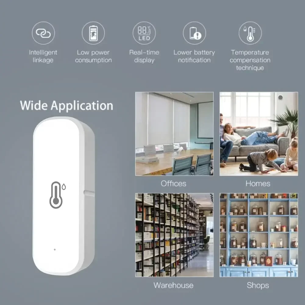 Tuya Smart WIFI Temperature Humidity Sensor APP Remote Monitor For Smart Home Smart Life Works With Alexa Google Assistant - 画像 (2)