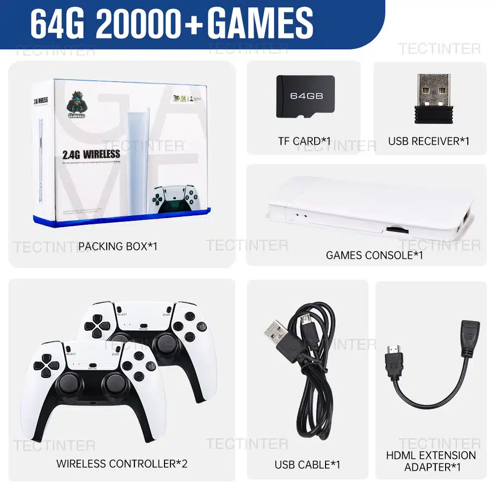 M15 4K Game Stick Mini TV Retro Video Game Console Wireless Gamepads Controller Handheld Game 128G 30000+ Games HD Output - 画像 (8)