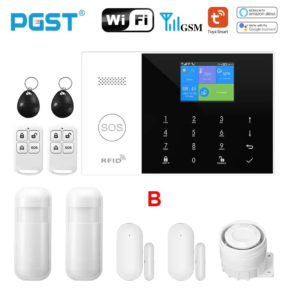 PGST Residential Tuya Smart Gsm Wifi Alarm System for Home Wireless Security Alarm House Smart Life App Control work with ALexa - 画像 (12)