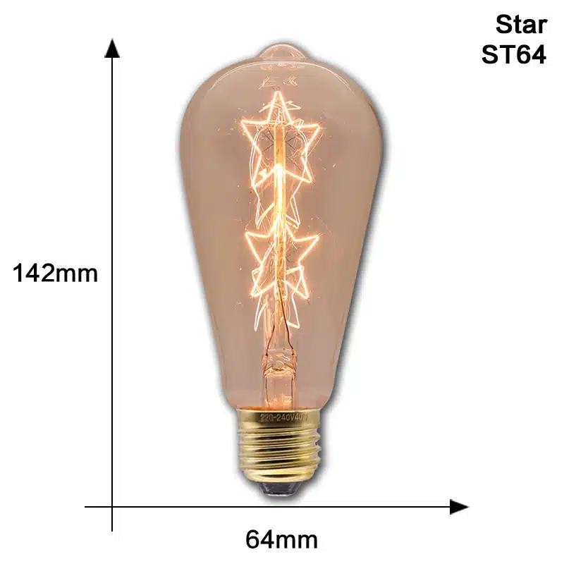 Retro Edison Bulb Lamps E27 40W 220V 110V Bedroom Industrial Loft Vintage Light Bulb For Home Decor T45 A19 ST64 G80 G95 Lamp - 画像 (13)