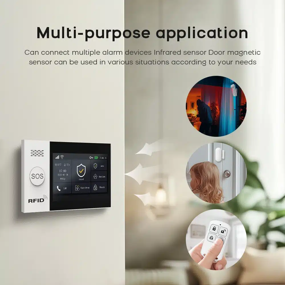 PGST PG-107 Tuya Wireless Home WIFI GSM Home Security With Motion Detector Sensor Burglar Alarm System APP Control Support Alexa - 画像 (4)