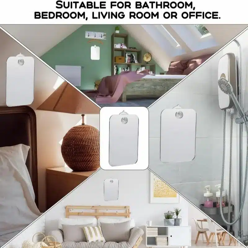 Acrylic Anti Fog Mirror Shower Shaving Fogless Mirror Washroom Travel Accessories For Women Makeup Man Shaving Bathroom Tools - 画像 (4)