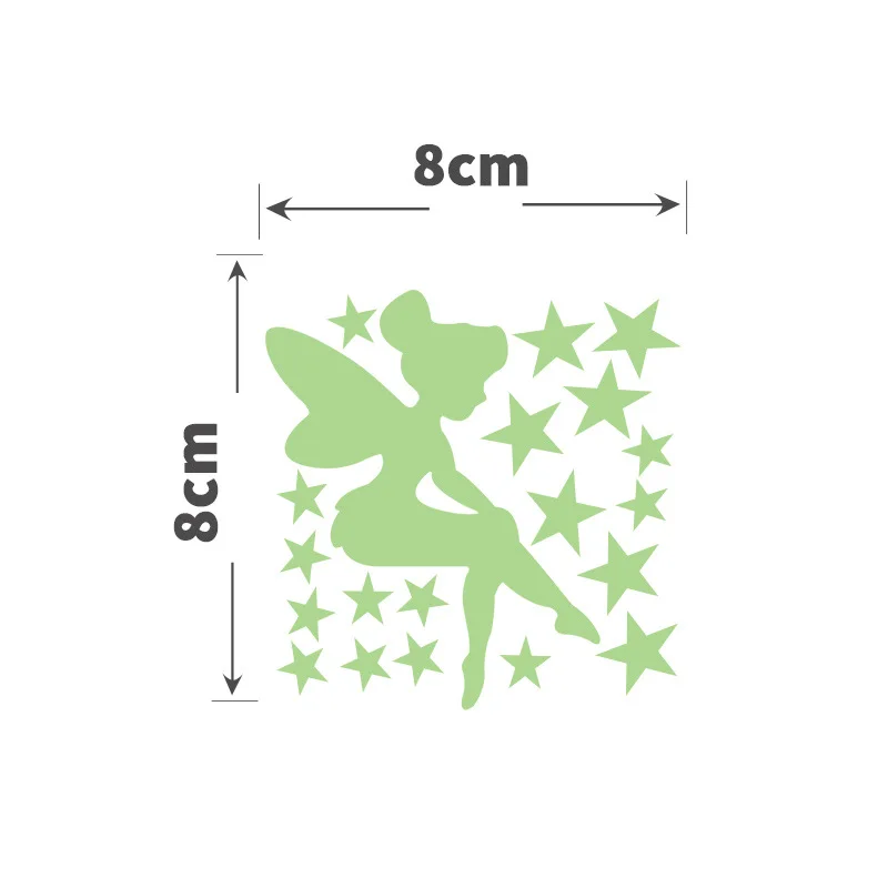 Green Fluorescent Fairy Moon Stars Kid Home Hint Decoration Toys Luminous Paint Cartoon Switch Wall Sticker Glow In The Dark Cat - 画像 (8)