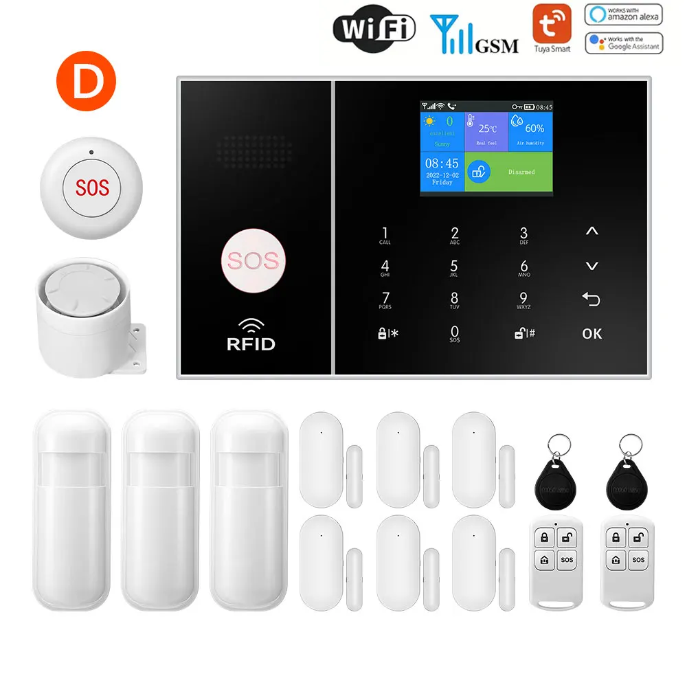 Home Security Tuya Home Alarm Wireless Smart System 2G GSM Wifi Home Child Safety protection Anti-theft Camera automation - 画像 (21)