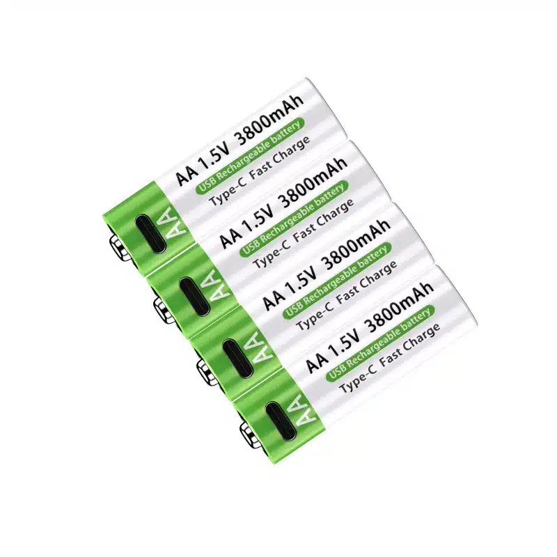 LIKEKALA Li-ion AA Rechargeable Batteries USB Lithium-ion 3800mAh 1.5V AA Rechargeable Batteries+ Data Cable and Storage Box - 画像 (2)