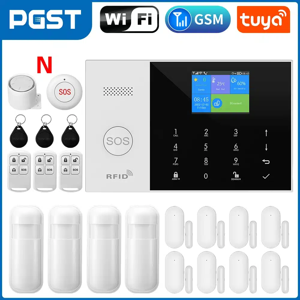 PGST Residential Tuya Smart Gsm Wifi Alarm System for Home Wireless Security Alarm House Smart Life App Control work with ALexa - 画像 (13)