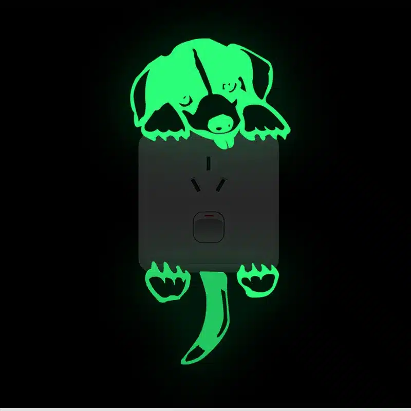 Green Fluorescent Fairy Moon Stars Kid Home Hint Decoration Toys Luminous Paint Cartoon Switch Wall Sticker Glow In The Dark Cat - 画像 (6)