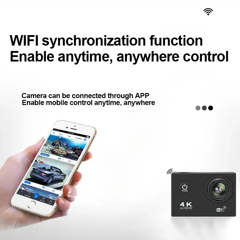 Ultra HD 4K Action Camera 1080P/30FPS 2.0 inch Screen WiFi Remote Control Mini Cameras Waterproof DV Helmet Go Sport Camera Pro - 画像 (4)