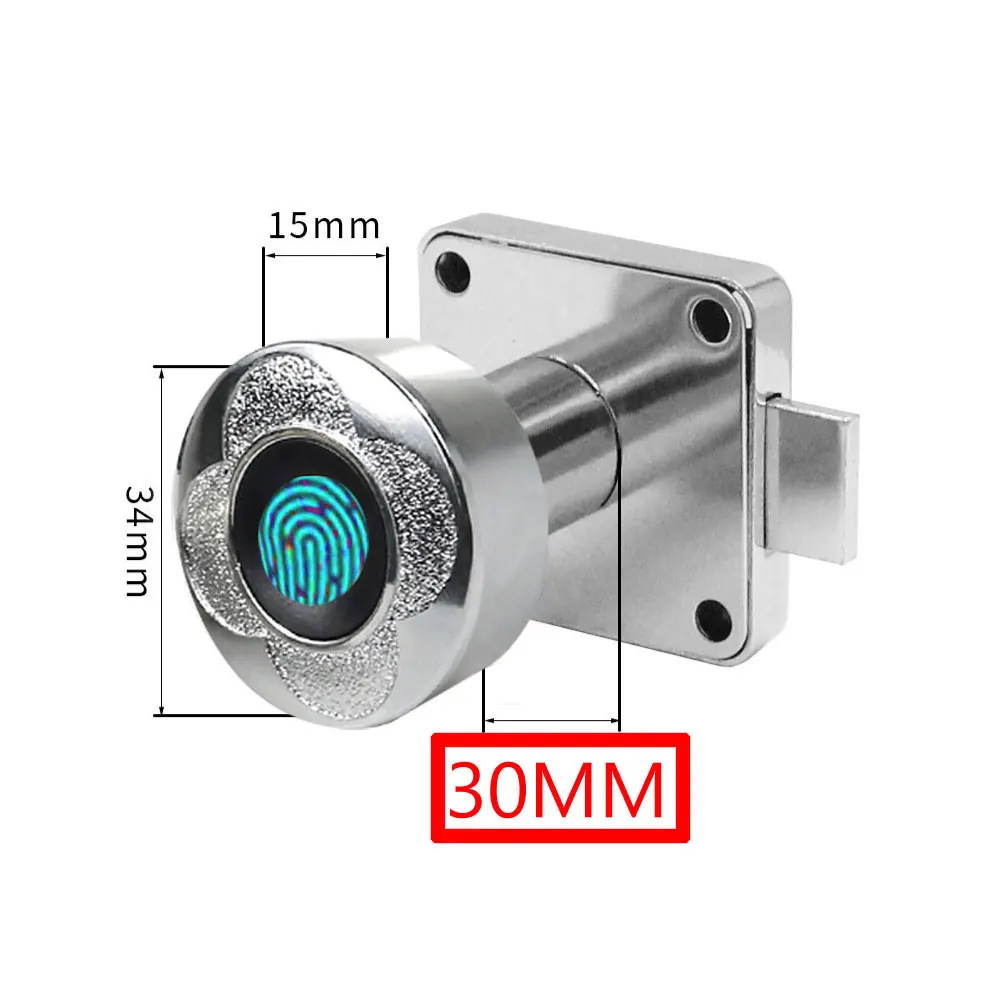 Cabinet Lock Smart Fingerprint Lock Biometric Drawer Lock 30 20 Fingerprints Rechargeable Keyless Electronic Lock - 画像 (6)