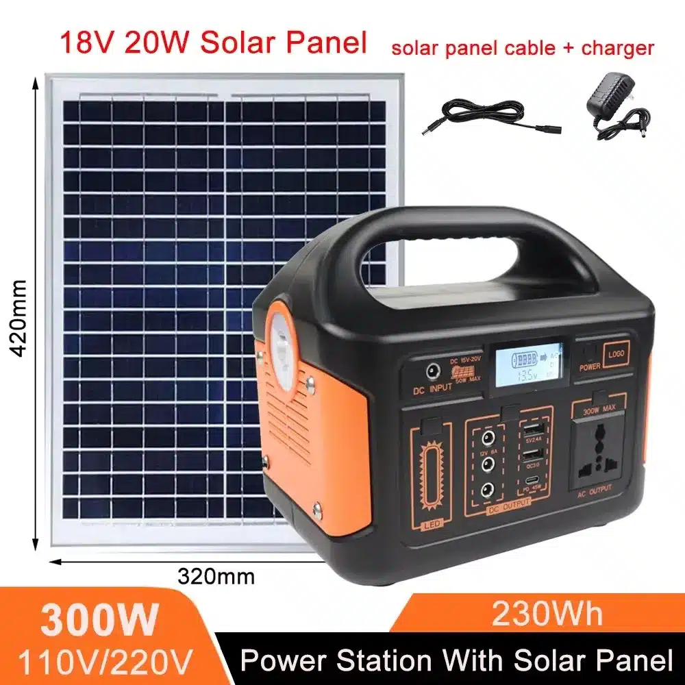 Portable Power Station 300W 500W Solar Generator 460Wh LiFePo4 Batteries 110V 220V Energy Storage Supply LED For Camping RV Trip - 画像 (8)