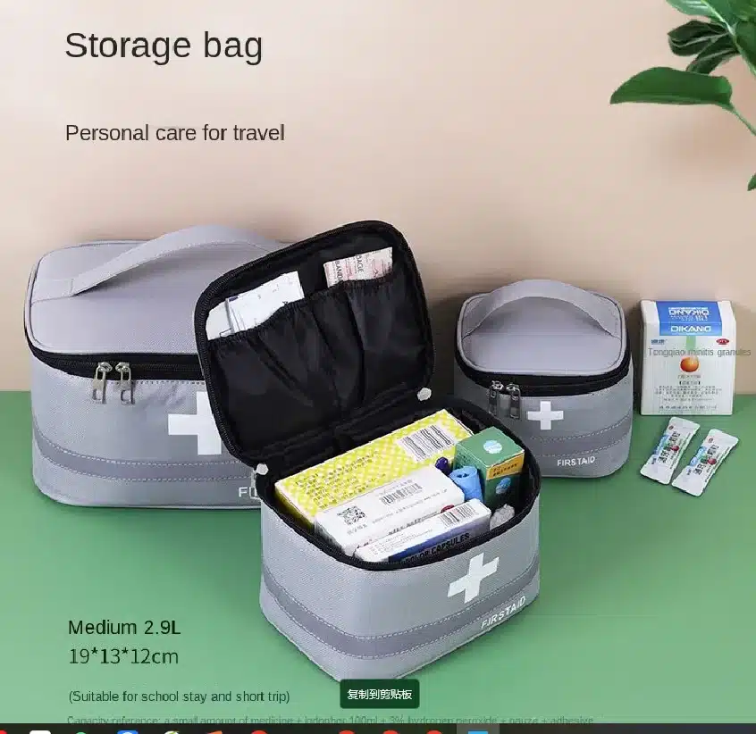 Portable First Aid Kit Medicine Storage Bag Outdoor Rescue Bag Household Children's Large Capacity Medical Kit Storage Organize - 画像 (3)