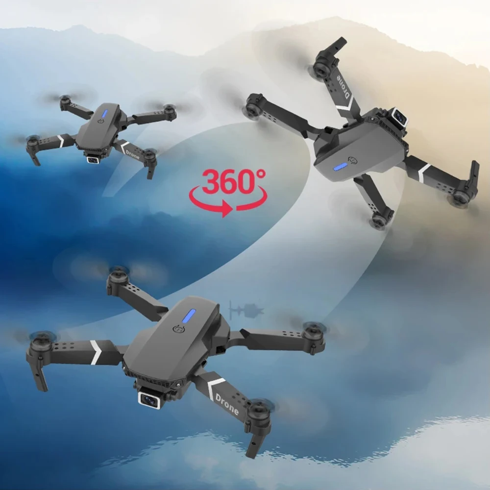 Professional Drone E88 4K Wide-Angle HD 1080P Camera WiFi FPV Height Hold Foldable RC Drone Quadrotor Helicopter Children's Toys - 画像 (4)