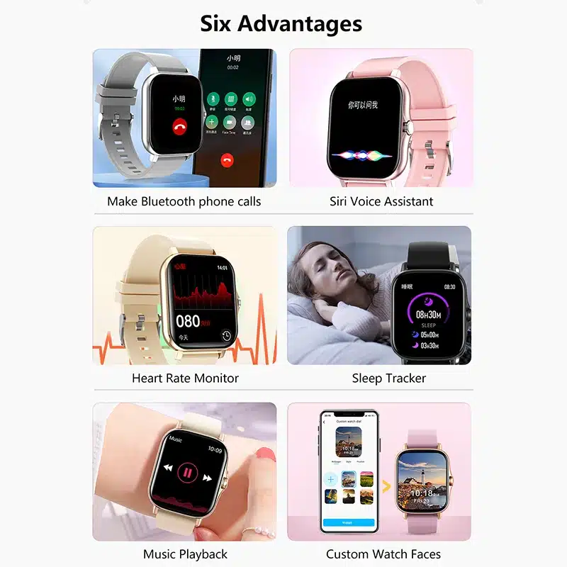 1.83'' Sports Smart Watch Fitness Clock Health Monitor Waterproof Smartwatch Wireless Call Watches for Men Women IOS Xiaomi 2025 - 画像 (2)