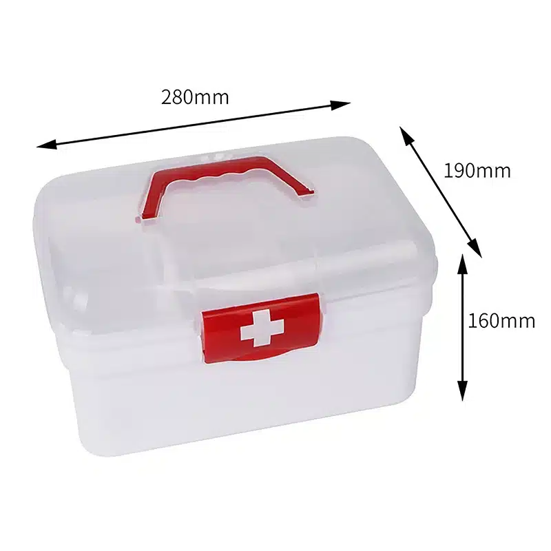 1 Pcs Portable Medicine Storage Box Large Capacity Medicine Kit Family Hand First Aid Chest Simple Travel Emergency Box - 画像 (10)