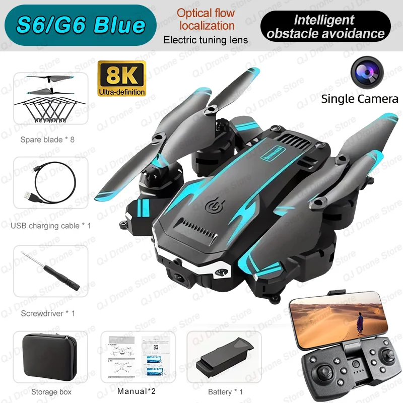 5000M New G6 Professional Foldable Quadcopter Aerial Drone S6 HD Camera GPS RC Helicopter FPV WIFI Obstacle Avoidance Toy Gifts - 画像 (10)