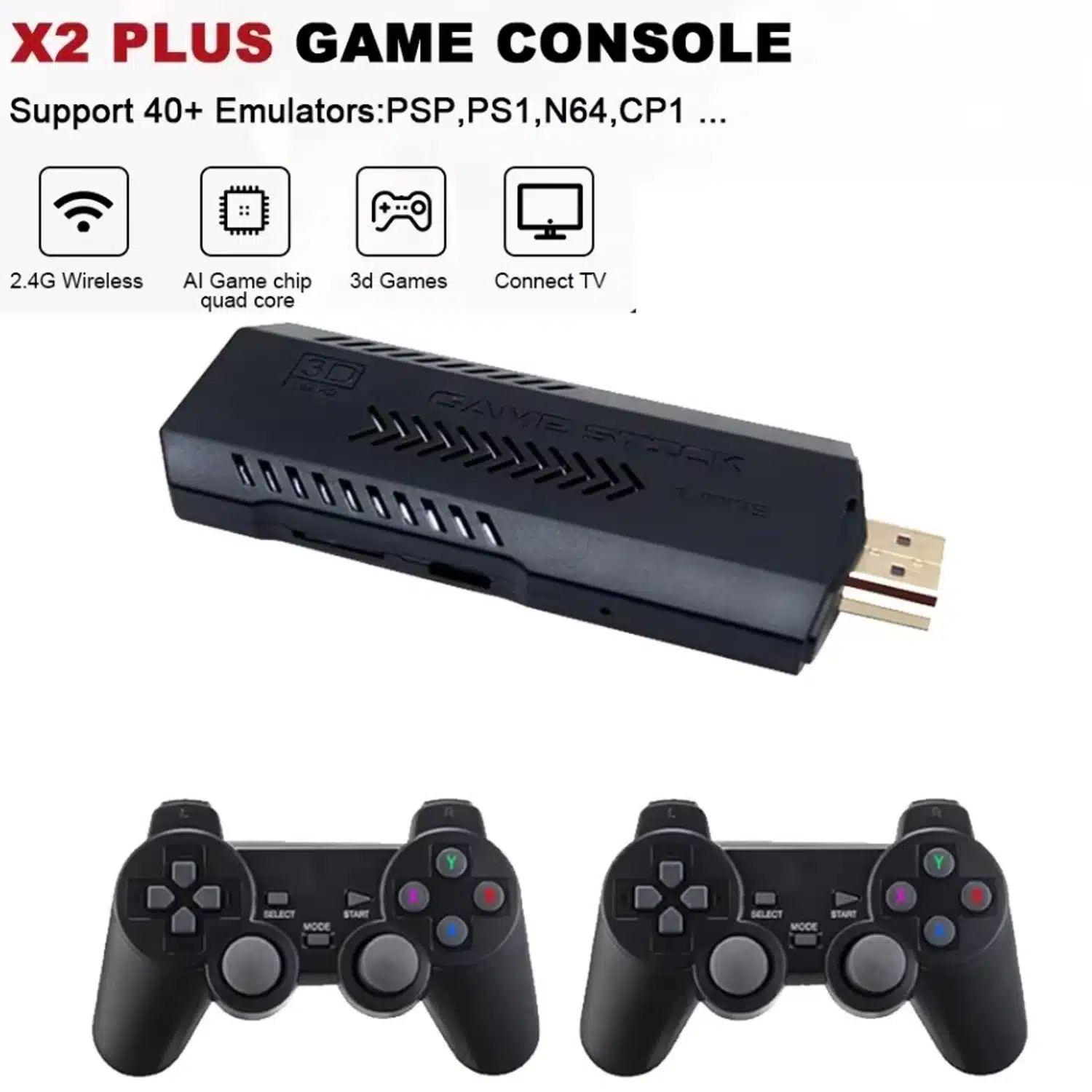 X2 Plus GD10 256G 58000 Game 4K Game player 3D HD Retro Video Game Console Wireless Controller TV 50 Emulator For Kids Gifts - 画像 (2)