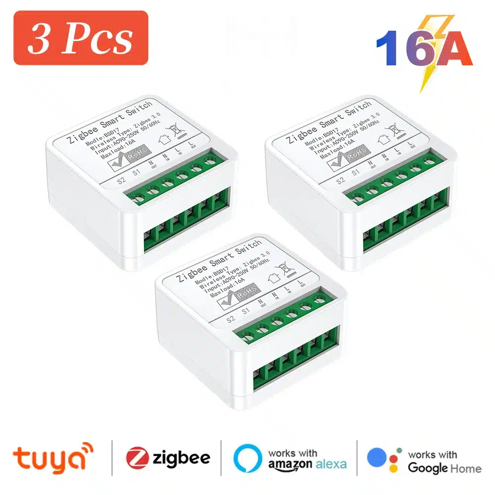 Zigbee3.0 Mini Light Smart DIY Switch 2Way 16A Module Control Smart Relay Automation Breaker Works With Google Home Zigbee2MQTT - 画像 (13)