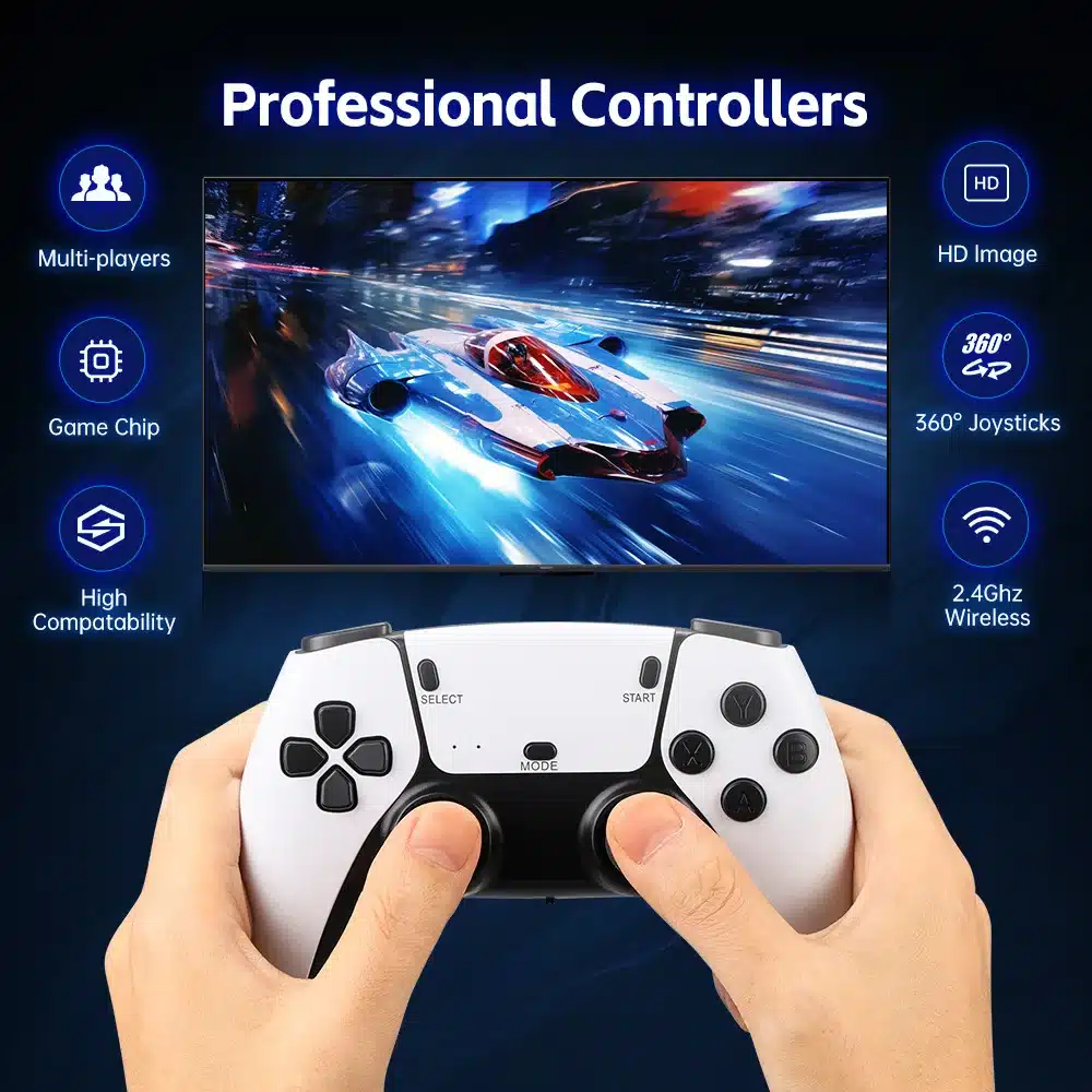 M15 4K Game Stick Mini TV Retro Video Game Console Wireless Gamepads Controller Handheld Game 128G 30000+ Games HD Output - 画像 (2)