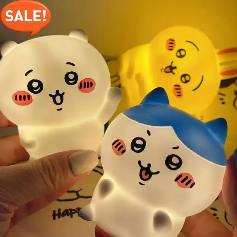 Anime Chikawa Kawaii Bedroom Desktop Decoration Hachiware Usagi Cartoon Vinyl Doll Night Light Luminous Toy Surprise Girl Gifts