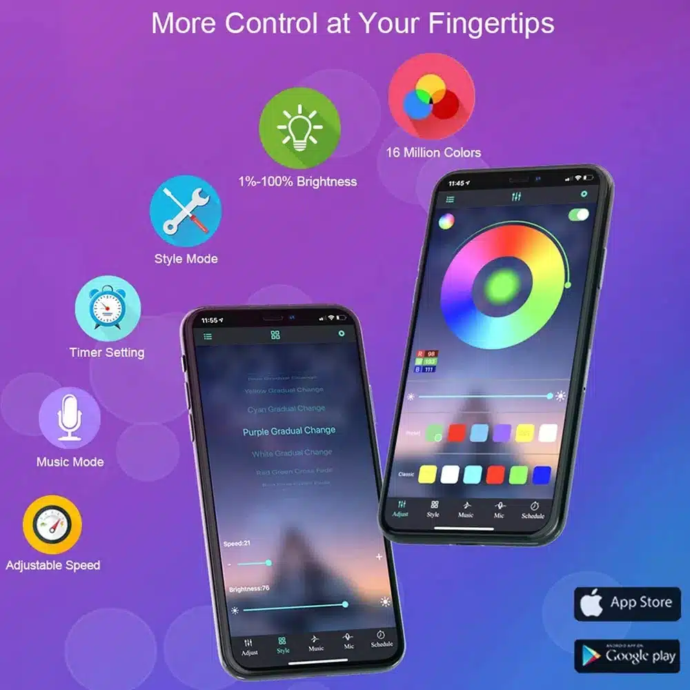 Bluetooth LED Strip Lights Smart SMD 5050 APP Remote Control Flexible Ribbon Diode Lamp Tape TV Backlights Game Room Home Decor - 画像 (5)