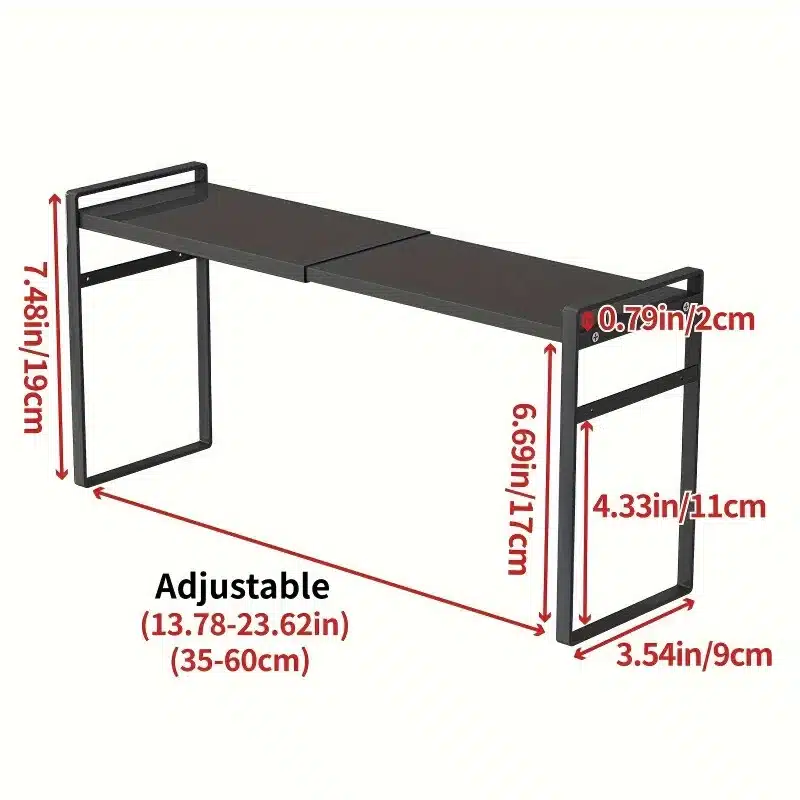 Retractable Kitchen Cabinet Storage Shelf Organizer Rack for Kitchen Bathroom Pantry Spice Cupboard Home Storage Shelf - 画像 (6)