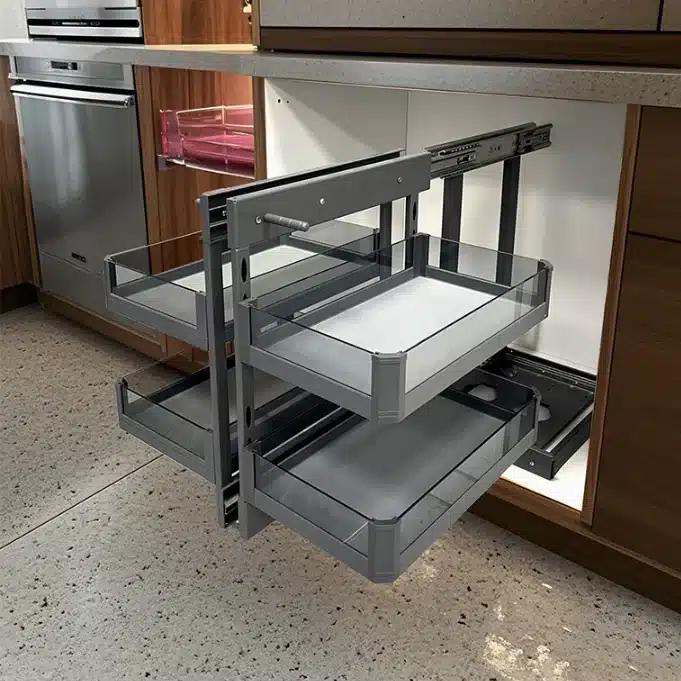 Multi Function Kitchen Cabinet Accessories Pull Out Magic Corner Drawer Basket Kitchen Storage Holder Kitchen Cabinet Storage - 画像 (5)