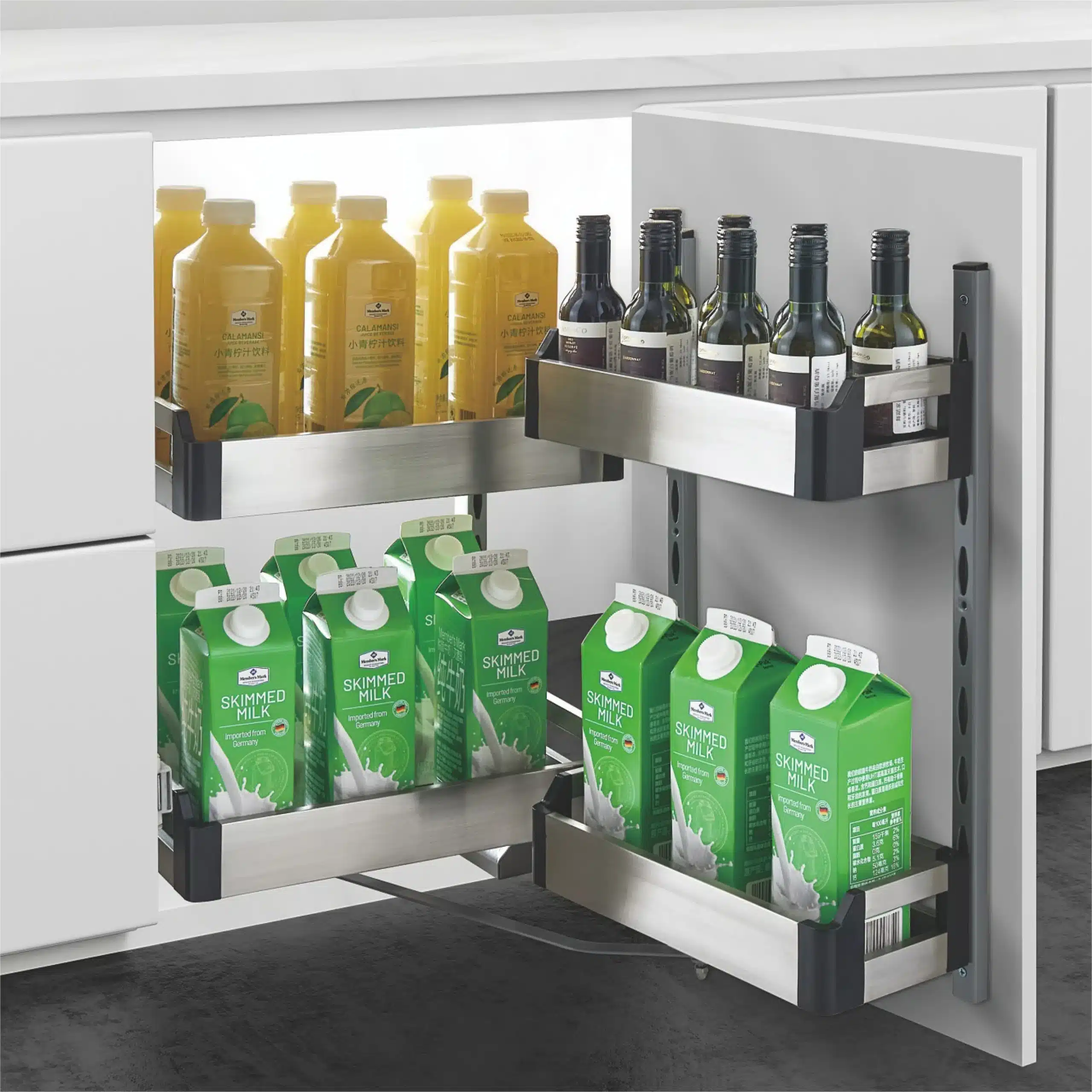 Multi Function Kitchen Cabinet Accessories Pull Out Magic Corner Drawer Basket Kitchen Storage Holder Kitchen Cabinet Storage - 画像 (4)