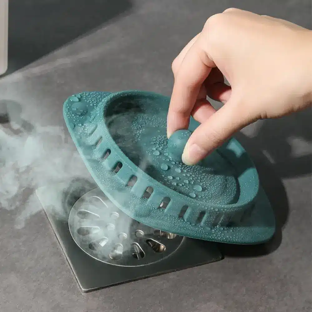 Silicone Floor Drain Cover Durable Anti-odor Press Type Hair Catcher Stopper Strainer Bathroom Accessories - 画像 (4)