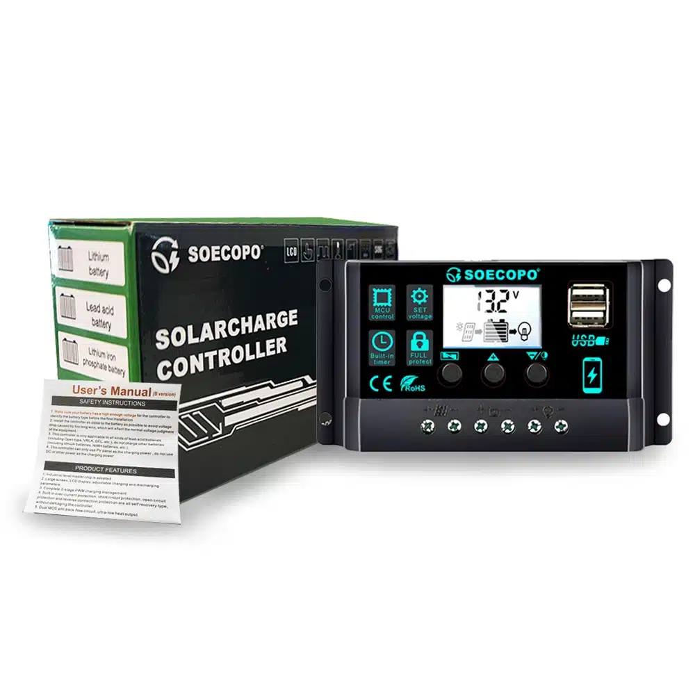 SOECOPO 220V Solar Panel 4000W Power Inverter 100A Charge Controller Dual USB 5V/2.5A, 12V/24V Auto, Emergency Power Supply - 画像 (6)