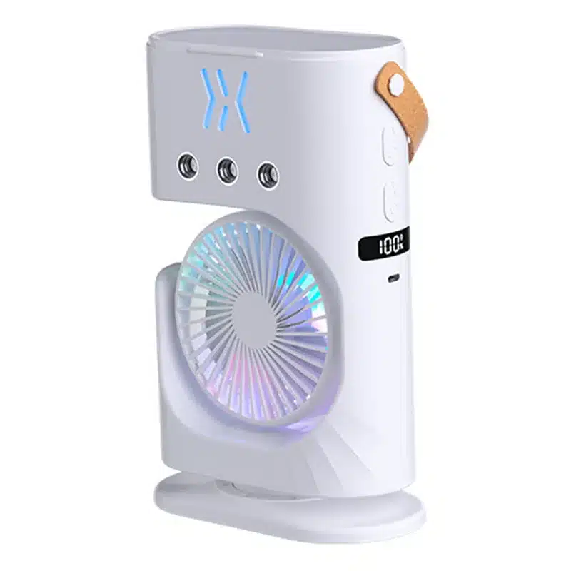 Portable Desktop Humidifier Air Conditioner Fan Household Small Air Cooler Fan Sprays Fan For Office 7 Color Lighting-AT64 - 画像 (3)