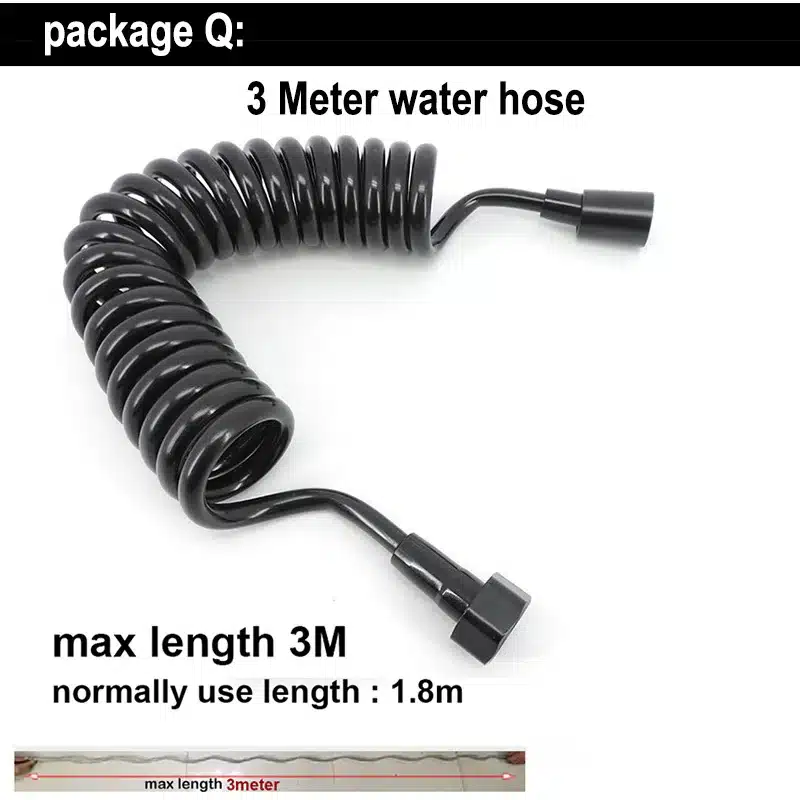 Handheld Black Toilet wash Bidet Faucet Spray Gun Sprayer shower head Anal cleaning washer WC Bathroom water valve hose holder - 画像 (12)