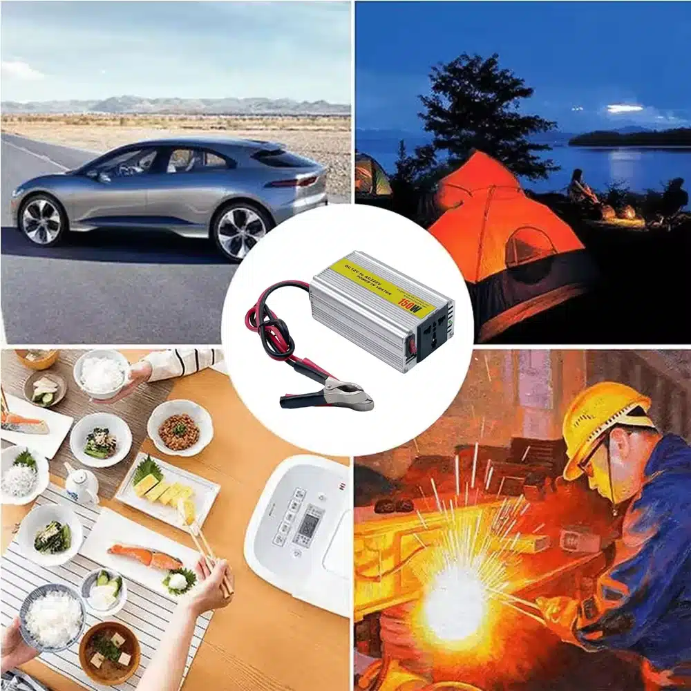 150W Portable Inverter outdoor Inverter Solar Inverter USB DC 12V to AC 220V Converter USB Battery Clip Universal Socket - 画像 (4)