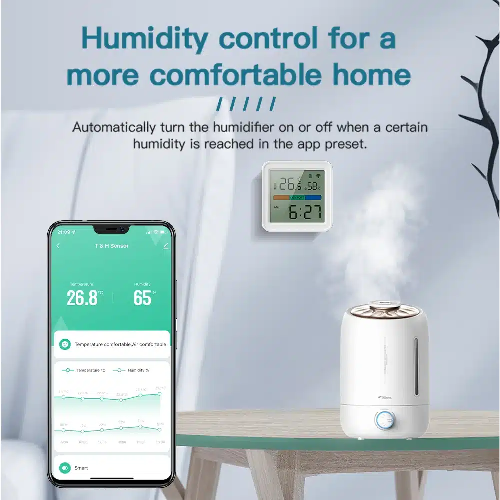 Tuya WIFI Temperature Humidity Sensor Hygrometer Thermometer Smart Home Backlight Smart Life Support Alexa Google Assistant - 画像 (3)