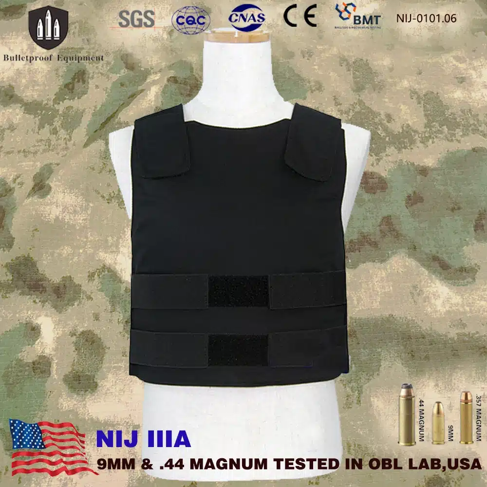 NIJ IIIA Level 3A Bulletproof Vest Anti Bullet Tactical Lightweight Army Body Armor Safe Concealable Ballistic Against 9mm.44