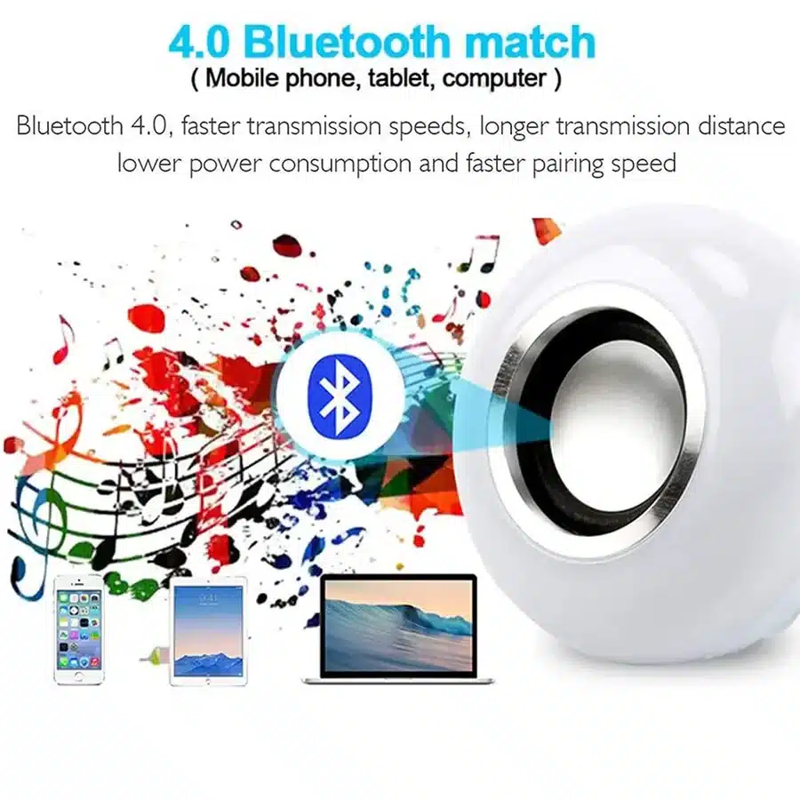 E27 Bluetooth Speaker Music Bulb RGB Lights Bulb 12W 85-265V with Remote Control For Live Room Bedroom Home Decor Lighting - 画像 (3)