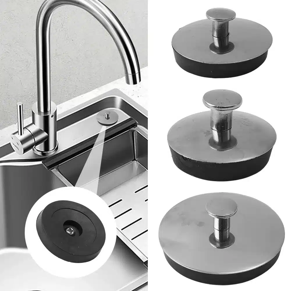 3/1pcs Universal Sink Plug Stainless Steel Bathtub Drain Stopper Washbasin Bath Sink Water Stoppers Caps for Bathroom Kitchen - 画像 (3)