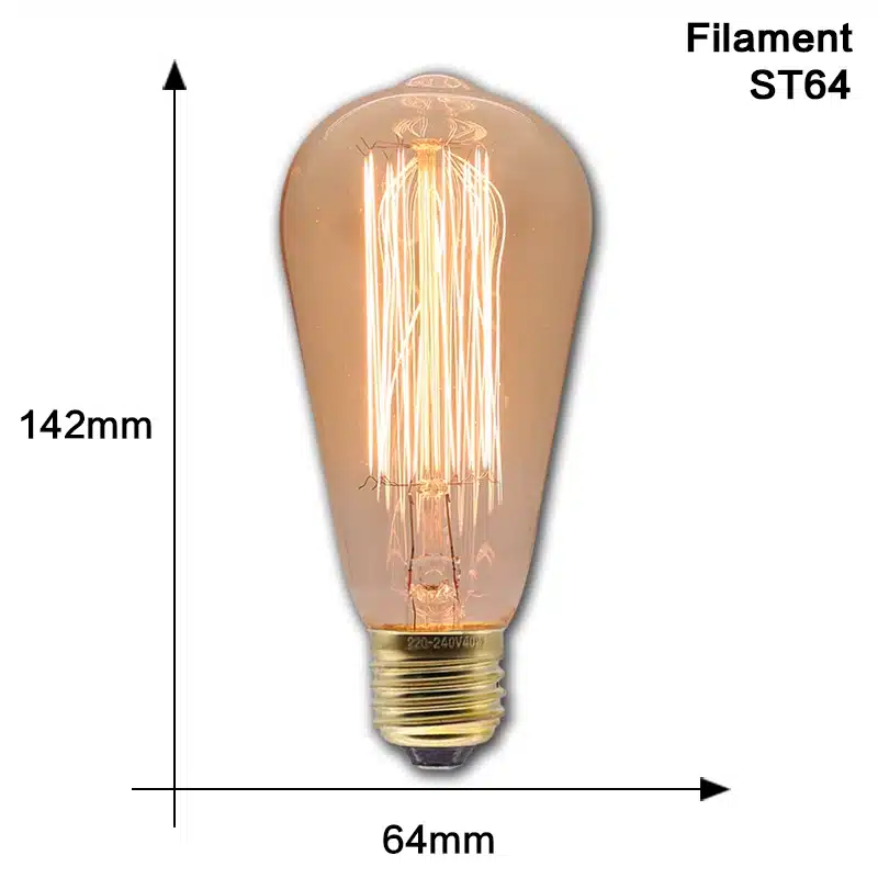 Retro Edison Bulb Lamps E27 40W 220V 110V Bedroom Industrial Loft Vintage Light Bulb For Home Decor T45 A19 ST64 G80 G95 Lamp - 画像 (11)