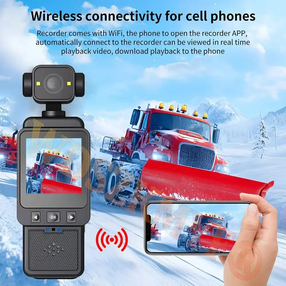 FHD 1080P Wifi Camera Digital Video Outdoor Sports Camera Mini DV Portable Handheld Law Enforcement Recorder 360° Rotatable Lens - 画像 (5)