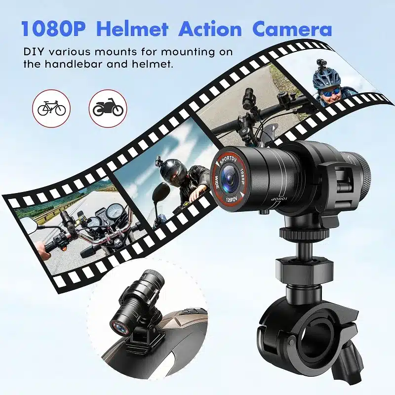 Mini Sport DV Action Sports Camera Flashlight Helmet Full HD 1080P Video Ideal for Bike, Cycle, Motorcycle Waterproof Camcorder - 画像 (3)