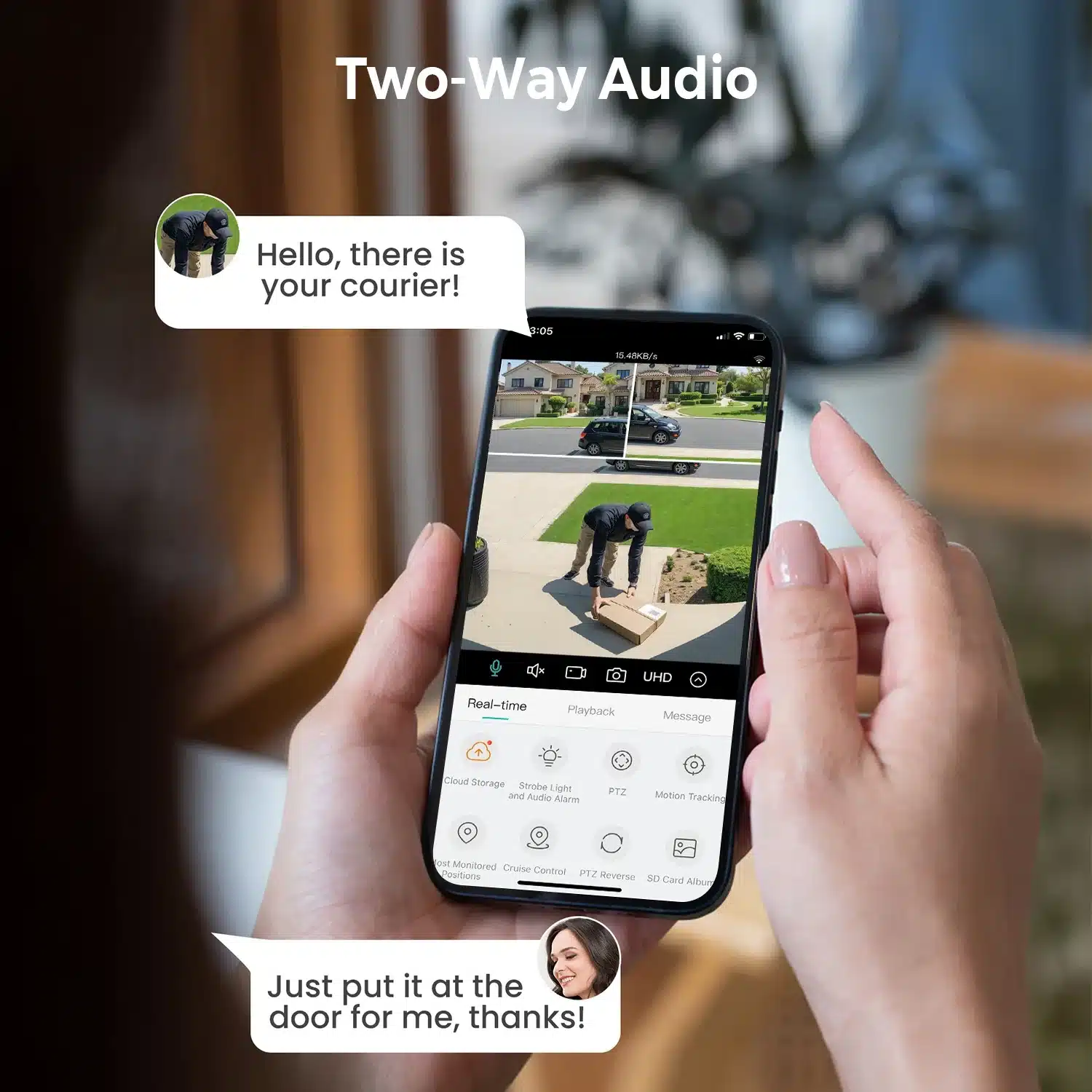 12MP 6K Wifi Camera Three Screens ICsee Surveillance Camera Outdoor Night Vison Ultra Wide View Angle Panoramic Security Camera - 画像 (3)