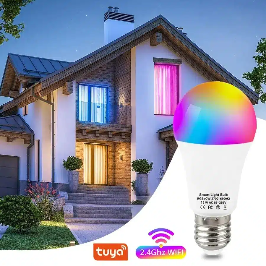 Tuya Bluetooth WiFi Smart Light Bulbs E27 LED Lamp RGB Smart Bulb 15W Smart Life APP Voice Control With Alexa Alice Google Home - 画像 (7)