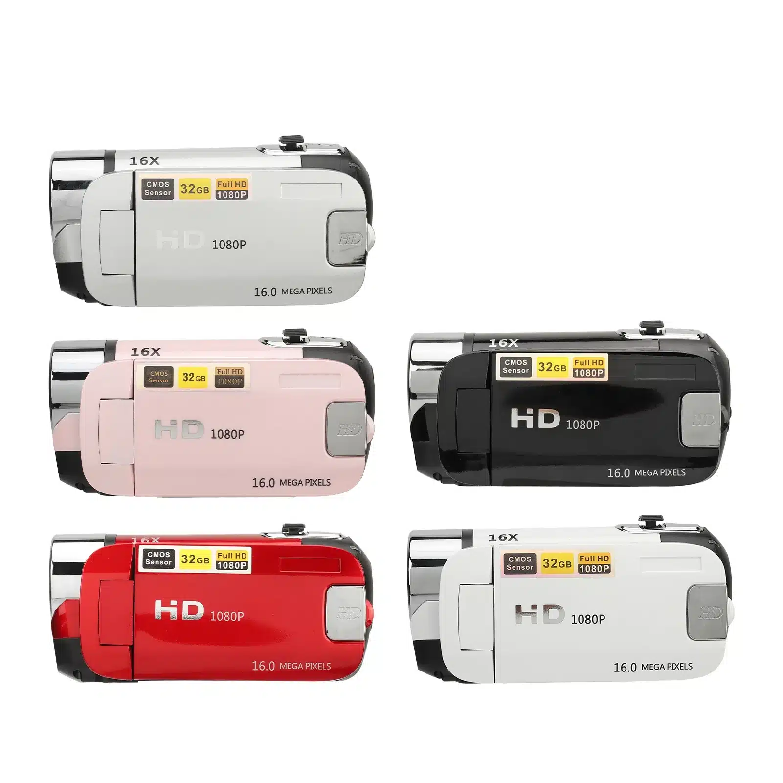 D90 1080P 16MP Digital Camera 2.4 Inch Rotatable Screen Camcorder 16X Zoom HD Video Recorder with Fill Light new - 画像 (2)