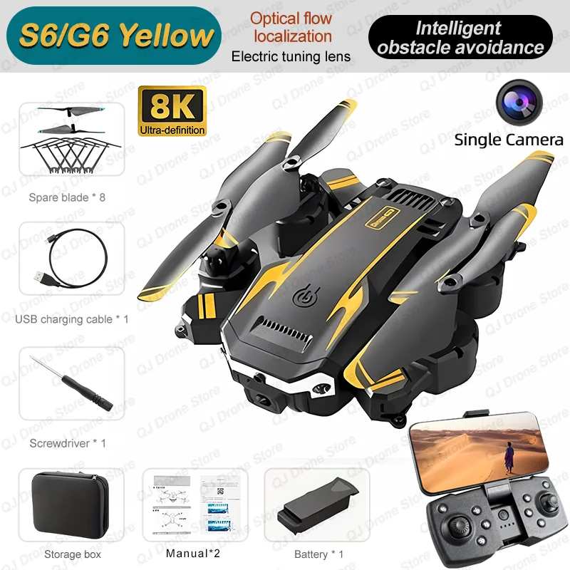 5000M New G6 Professional Foldable Quadcopter Aerial Drone S6 HD Camera GPS RC Helicopter FPV WIFI Obstacle Avoidance Toy Gifts - 画像 (9)
