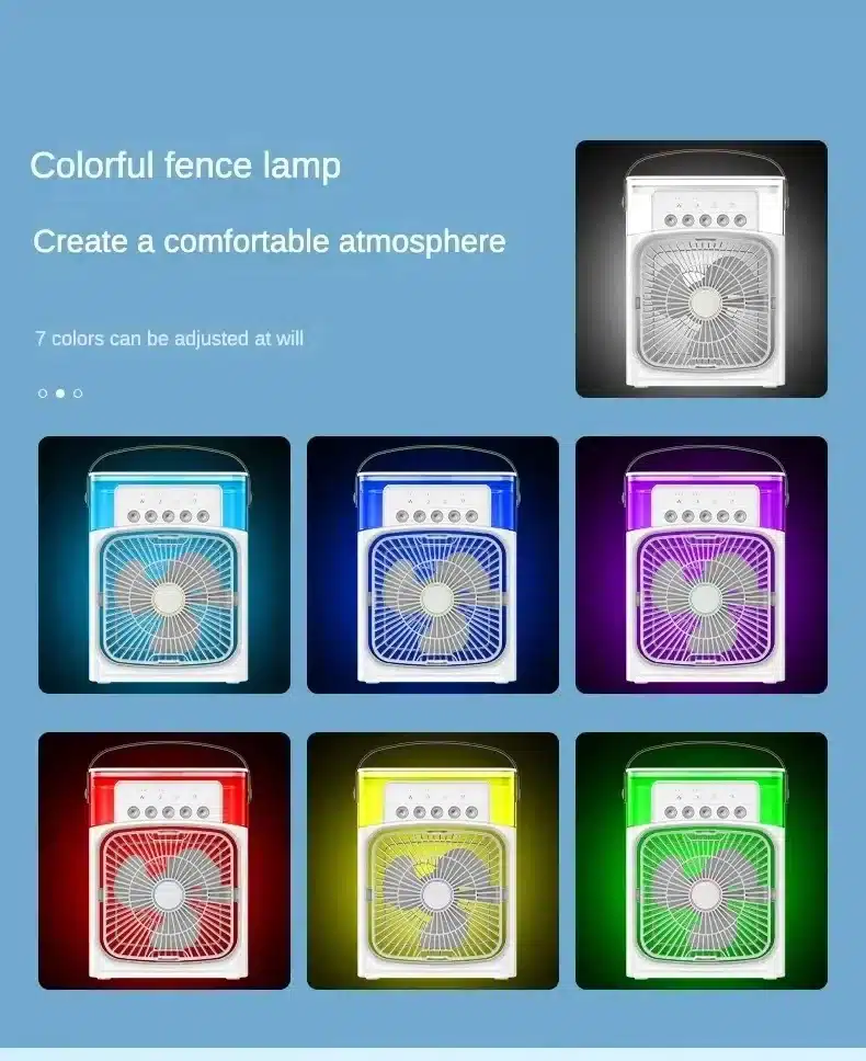 Portable Humidifier Fan AIr Conditioner Household Small Air Cooler Hydrocooling Portable Air Adjustment For Office 3 Speed Fan - 画像 (4)