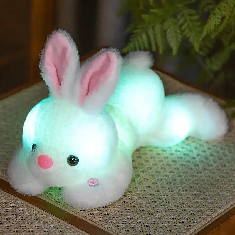 luminous Cartoon Lie and Sit Rabbit Plush Toys Cute Lovely Shiny Soft Stuffed Dolls Boys Girls Gift Car Home Decoration Pillow - 画像 (5)