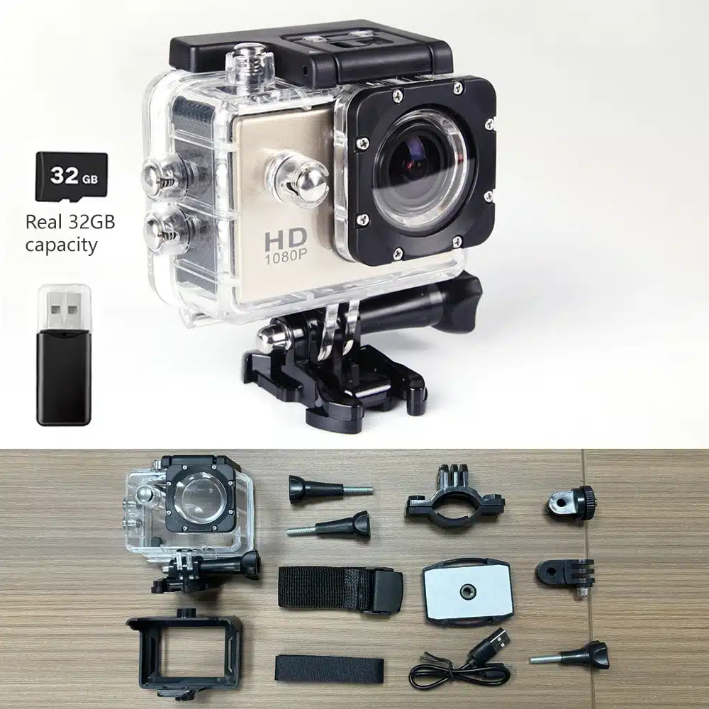 Underwater Waterproof Sports Camera Multifunctional Outdoor Riding Sports DV Skiing Diving Action Camera Video Camera For Helmet - 画像 (14)